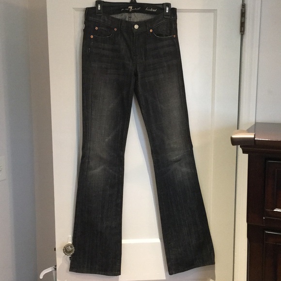 7 For All Mankind Faded Black LONG Jeans size 28 - Picture 4 of 8